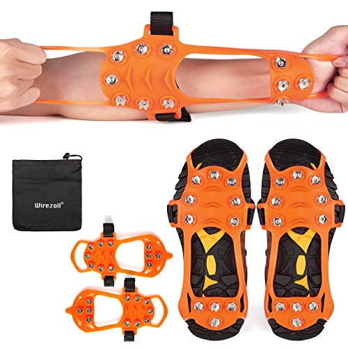 Wirezoll Ice Cleats, Stainless Steel Traction Cleats, Portable Walk Spikes Crampons for Walking, Jogging, Hiking, Mountaineering Ice Snow Grips - Thumbnail 4