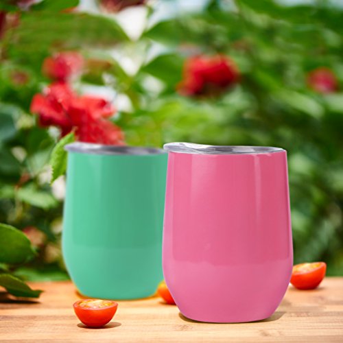 12 oz Insulated Stemless Glass,Stemless Wine Glass,Wine Tumbler, Exclusive for Home, Office,Perfect for Wine,Coffee, Drinks,Champagne,Cocktails - Thumbnail 5