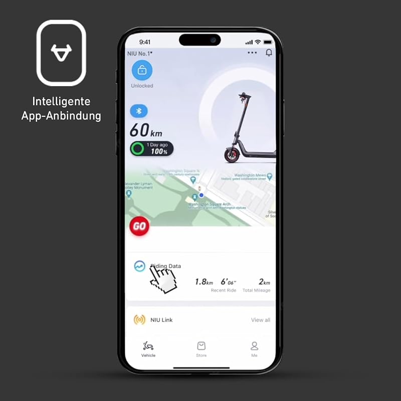 KQi 300P (DE) E-Scooter mit Straßenzulassung Schwarz/Anthrazit