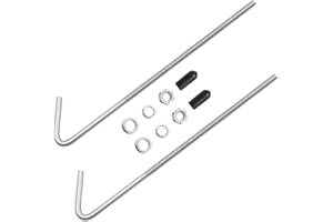 DUSCOKE 10 Inch 304 Stainless Steel J Hook Battery Hold Down Bolts, Universal Battery Retaining Bolt Kit, Battery Hold Down Bracket J Bolts for Car, SUV, Truck Batterie(10 Inch)