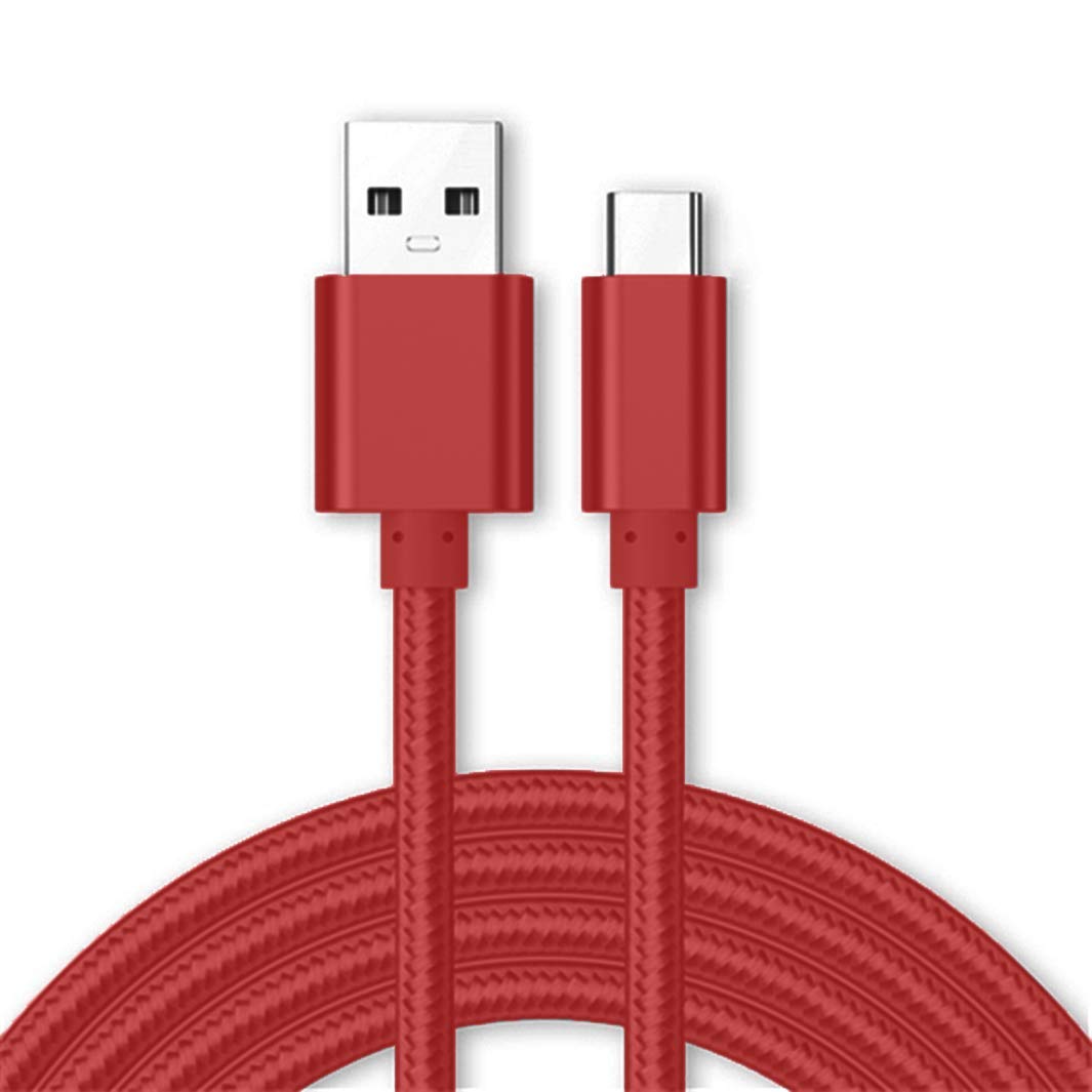 World Biz Charging Cable For Samsung Galaxy S8 S9 S10 Note 9 10 S20 Ultra S20 Note 20 S20+ Note 10 9 8 USB Type C [3.1 Amp Fast Charge] Nylon Braided Charger Data Sync, 3 Meter in Length. Color: Red