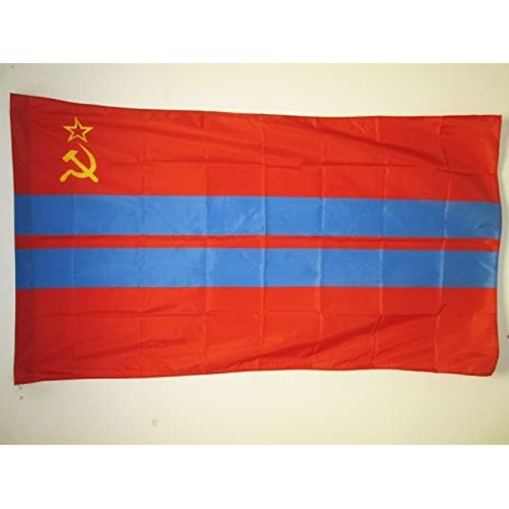 AZ FLAG - Turkmen Soviet Socialist Republic Flag - 2x3 Ft - Turkmenistan SSR Banner with Sleeve - 100% Polyester - Fade Resistant - Vivid Colors - 2' x 3' Feet - 90x60 Cm