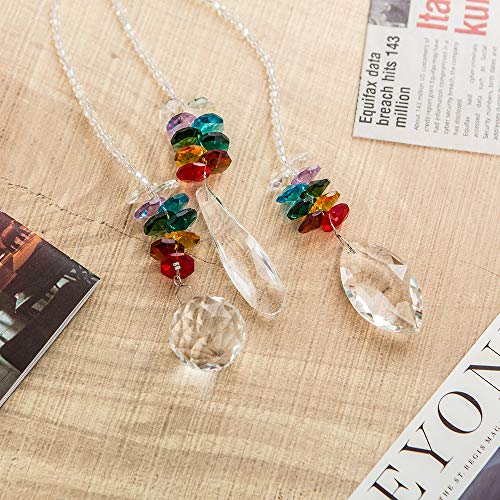 WEISIPU 3PCS Crystals Ball Prisms Suncatcher Hanging Ornament Crystals Hanging Ornament Chakra Crystals for Home, Office, Garden Decoration, Car Pendants, Birthday Presents