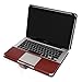 Se7enline Compatible with PU Leather Book Case MacBook Pro 13 inch A1278 with CD-ROM 2010/2011/2012 Released Sleeve Carrying Cover Folio Case with Transparent Keyboard Cover, Brown