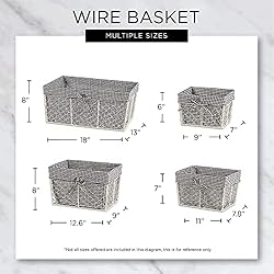 DII Farmhouse Chicken Wire Storage Baskets with