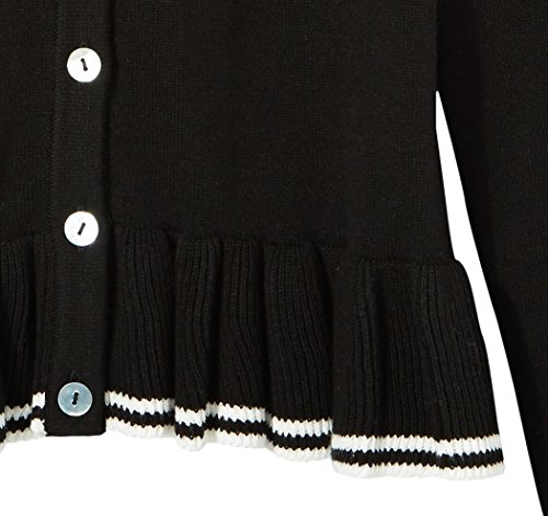 Kid Nation Girls' Long Sleeve Ruffles Cardigan Sweater Size S Black - Thumbnail 2