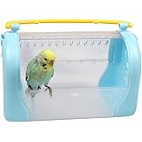QBLEEV Bird Travel Carrier，Clear View Carrying Cage，Small Animal Portable Outgoing Gear，Transparent & Lightweight Parrots Car