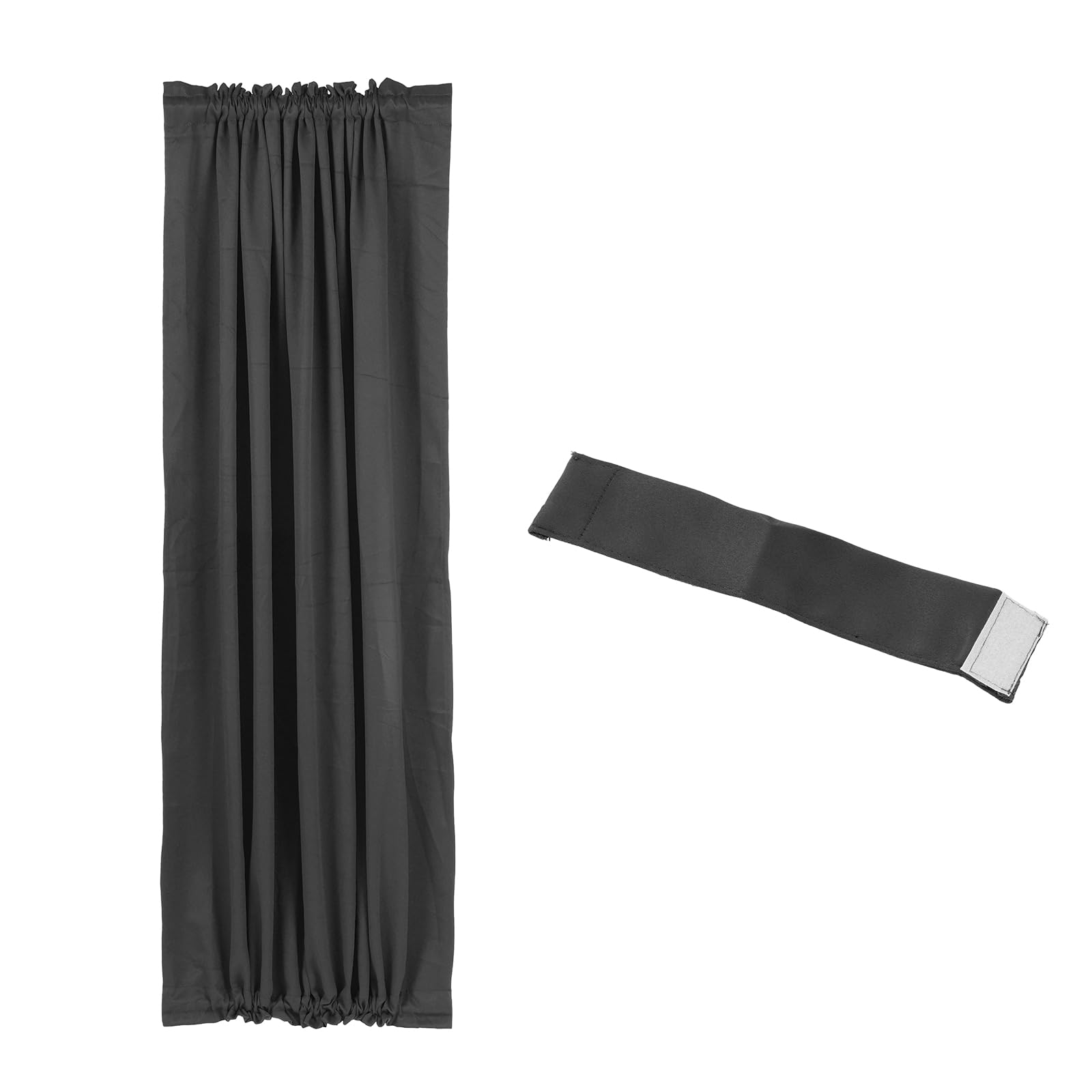 PATIKIL Blackout Door Curtain, 54 Inch W x 72 Inch L French Window Door Half Curtain Thermal Insulated Blackout Shades with Adjustable Tie Back for Kitchen Home, 1 Panel, Black