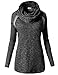 H2H Women's Long Sleeve Comfy Loose Fit Turtle Cowl Neck Knitted Sweater