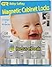 Premium Magnetic Child Safety Locks, No Drill, 8 Locks & 2 Keys for Baby Proofing Cabinets, Drawers, & More, Ideal Baby Shower Gift, Free Bonus - White
