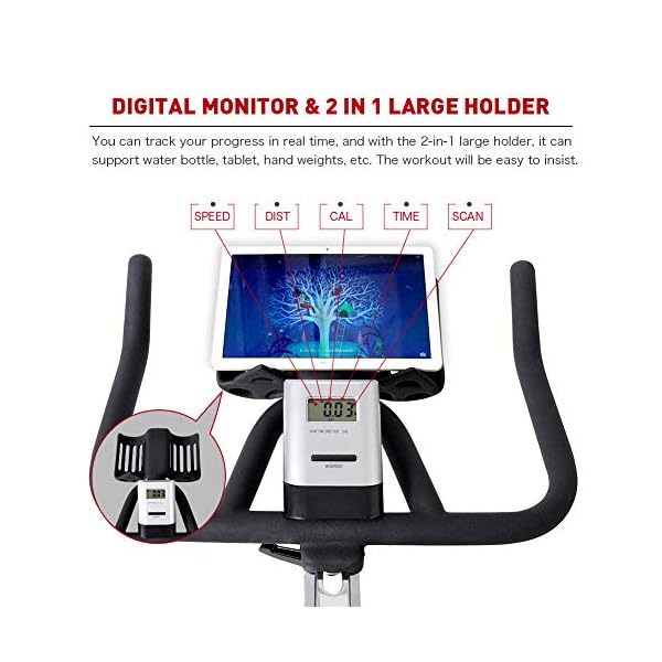 JOROTO X2|X2PRO Exercise Bike, X4S Bluetooth Stationary Indoor Cycling Bike with Readable 100 Levels Magnetic Resistance, Plus 12.6 inch Tablet Bracket Exercise Bikes for Home - Image 7