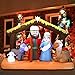 Christmas Inflatable Decoration 6.5 ft Nativity Scene Inflatable with Build-in LEDs Blow Up for Christmas, Party Indoor, Outdoor, Yard, Garden, Lawn Décor.