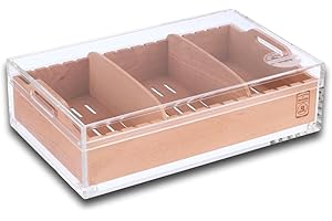 NORTHWOODS HUMIDORS Northwoods Premium Acrylic 75-Cigar Humidor Powered by Boveda with Spanish Cedar Tray & Dividers – Hassle-Free 69% Humidification for 6-12 Months – Magnetic Tight Seal – Elevate Your Experience