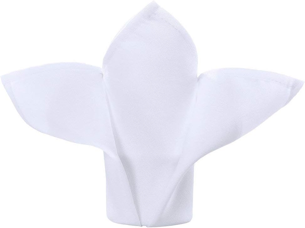 Cieltown Polyester Cloth Napkins 1-Dozen, Solid Washable Fabric Napkins Set of 12, Perfect for Weddings, Parties, Holiday Dinner (17 x 17-Inch, White): Home & Kitchen