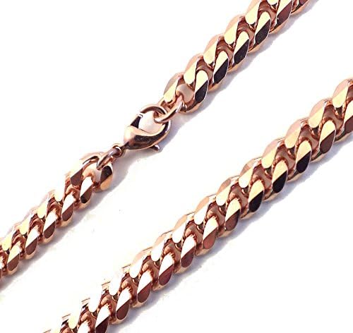 Curb Chain Necklace 18ct Rose Gold Doublé Width 6.5mm/0.26", Length 75cm/29.53", Directly From The Italian Factory