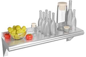 NCOEN 12 x 36 Stainless Steel Shelf Wall Mounted, 304 Stainless Steel Shelf for Commercial Restaurant, Kitchen, Home and Bar Stainless Steel Shelves