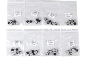 VIKYE Transistor Kit, 8 Types 7805 7809 7812 7815 7905 7912 7915 LM317 to-220 Transistor Assortment Used for Amplify Signal Contactless Switch 40pcs
