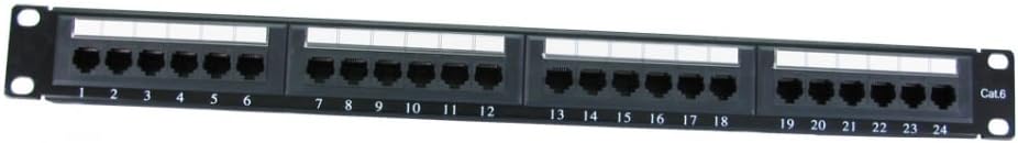 World of Data 24 Port CAT6 Rack Mountable Patch Panel 1U T568A/B Easy Install