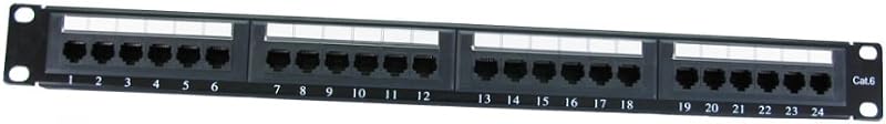 World of Data 24 Port CAT6 Rack Mountable Patch Panel 1U T568A/B Easy Install