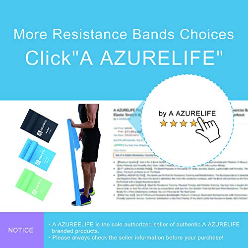 A AZURELIFE Professional Resistance Bands Set, Different Resistance Levels of Exercise Bands, 5 ft. Long Latex Free Elastic Stretch Bands for Physical Therapy, Yoga, Pilates, Rehab, Home Workout