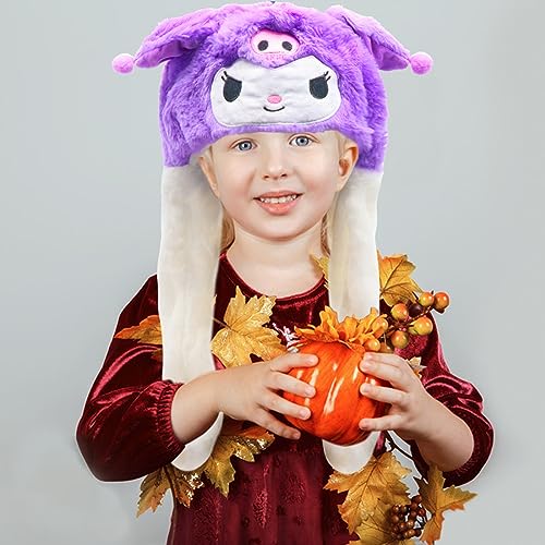 zibewlr Girls Ear Moving Jumping Hats, Warm Plush Rabbit Winter