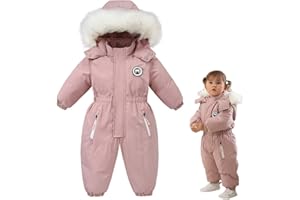 XIFAMNIY Boys and Girls One Piece Snowsuits Overalls Ski Suits Winter Waterproof Coats Jumpsuits for Baby Toddler 2T-5T…