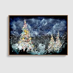 Framed Canvas Home Artwork Decoration Merry Christmas Canvas Wall Art for Living Room, Bedroom - 16x24 inches