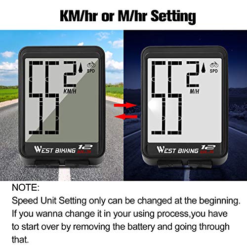 Bicycle Computer Wireless Speedometer, Big Number Display Waterproof Automatic Wake-up Stopwatch with LCD Backlight, Speed Distance Time Measure Temperature Consumption Cycling Accessories - Thumbnail 4