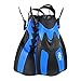 Adult Snorkeling Swim Fins Short blade Diving Fins Adjustable Flippers，1 Pair (Blue, XS/M)