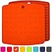 Premium Silicone Pot Holders for Kitchen - Easy to Clean Trivets for Hot Pots and Pans - This Kitchen Tool Works Well as Silicone Trivet, Hot Pads for Oven, Potholders (7x7 in, Orange, 1 Pair)
