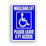Solar Graphics USA Handicap Decal Sticker - Wheelchair Lift 8 Ft for Handicapped Van, Bus, Vehicle with Disability Lift - 4 x 6 inch
