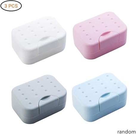 Kylewo Contenedor de jabón, 3 Piezas Caja de jabón Contenedor de jabón de plástico de Viaje