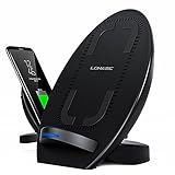 Fast Wireless Charger, Wireless Charger with Cooling Fan Stand Pad Mat Wireless Charger for iPhone X 8 Plus Samsung Galaxy S8 Plus S7 S6 Edge Plus Note 8 5 Nexus 5/6/7 and All Qi Enabled Devices