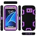 ELV Galaxy S7 Case Hybrid Defender Rugged Shockproof Dirtproof Case Cover for Samsung Galaxy S7 - [Black/Purple]