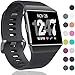 Wepro Bands Compatible with Fitbit Ionic SmartWatch, Watch Replacement Sport Strap for Women Men Kids, Buckle, Small, Smoke Gray