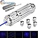 LUCHENG High Power Tactical Teaching Hunting Flashlight Pen with Blue Pointer and 5 Patterns