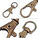 PH PandaHall 50 pcs Metal Lobster Claw Clasps Swivel Lanyards Trigger Snap Hooks Strap 35x13mm for Macrame Keychain, Key Rings, DIY Bags and Jewelry Findings, Antique Bronze