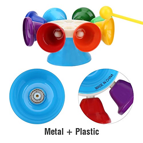 Hand Percussion Bells, 8 Note Diatonic Metal Musial Bells Musical Learning Toy for Kids, Children and Toddlers