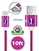Micro USB cable[10ft],High speed Nylon usb 2.0 charging cable cord, portable micro usb fast charge cable for Android device,Samsung Galaxy S7/S6/S5 Edge,Note 5/4/3,HTC M8 M9,LG-Magenta