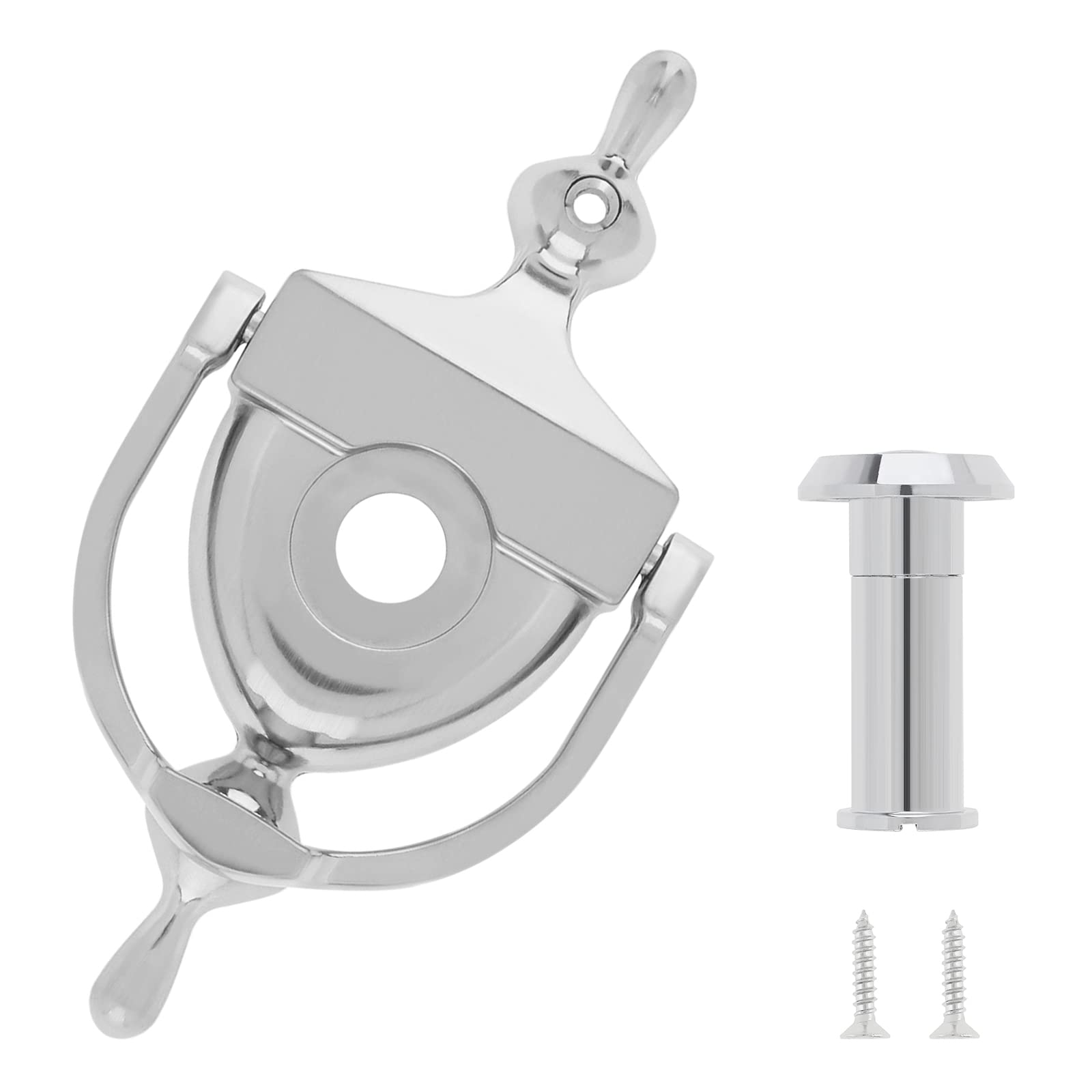 HOJLKLD Door Knocker and Spyhole,15.2CM Zinc Alloy Front Door Door Knocker with Door Viewer for 3.5CM to 4.7CM Thickness Doors (Brushed Nickel)
