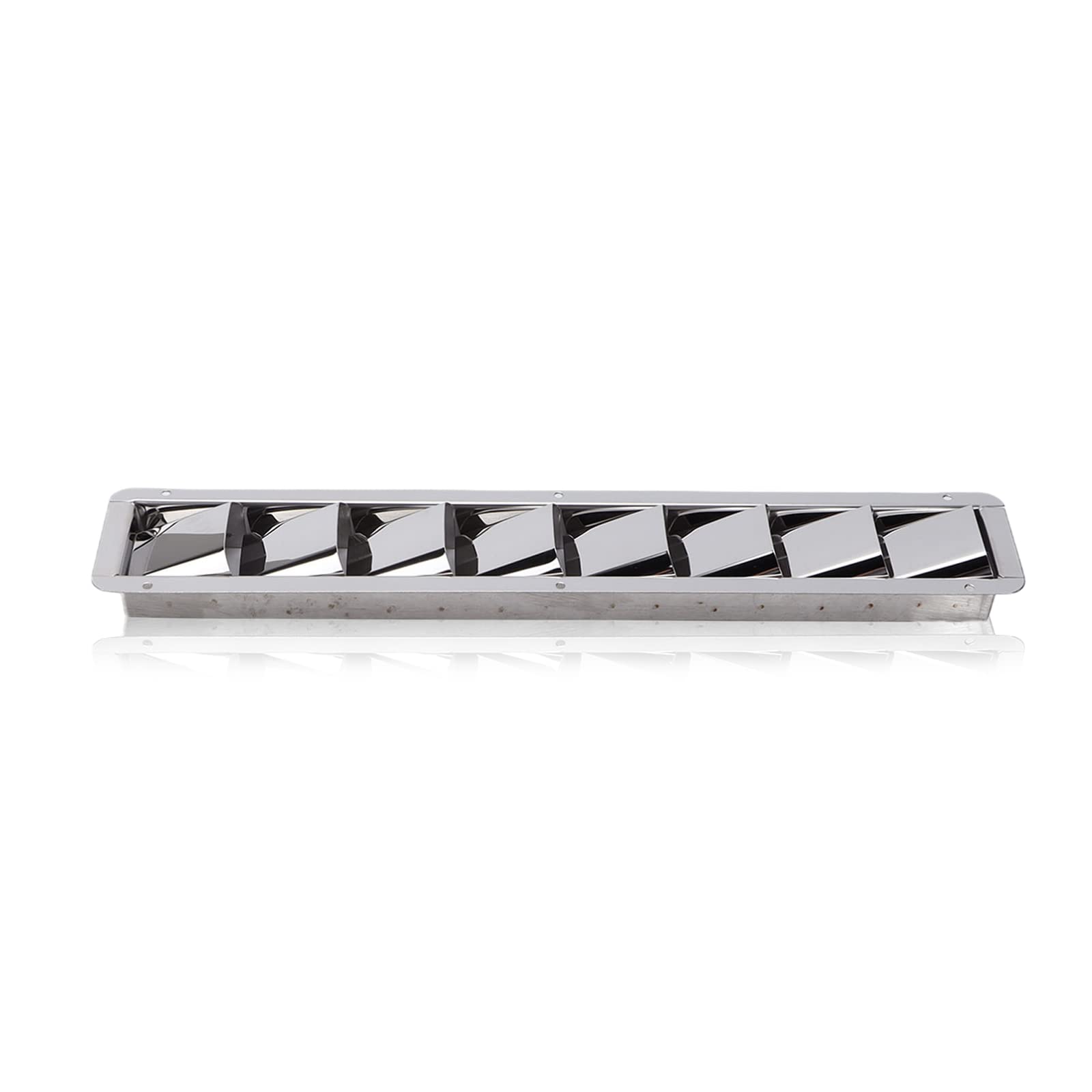 Akozon Marine Vent Grille, Louvered Grille Cover Vent 427mmX76mm 16.8x2.99in Stainless Steel 8 Slots Grid Cover Boat Shutters Blind Louvre