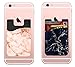 Cardly (Two Cell Phone Stick on Wallet Card Holder Phone Pocket for iPhone, Android and All Smartphones. (Pink & Black)