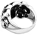 Men's Vintage Classic Gothic Embossed Skull Biker Stainless Steel Ring Band Silver Black