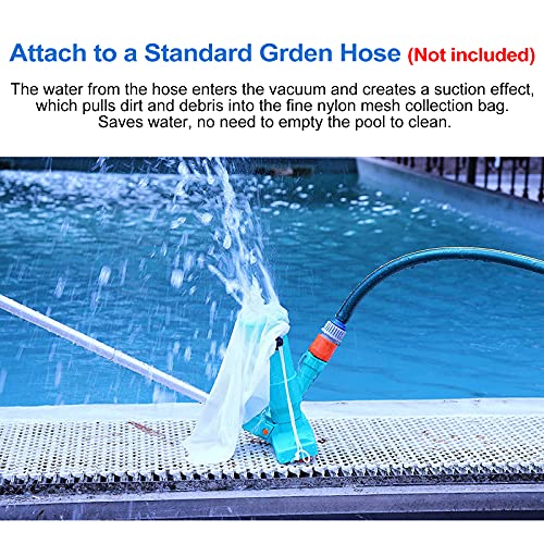 ALVAR Upgraded Pool Vacuum Jet Underwater Cleaner Portable, W/Brush