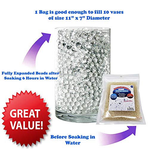 SooperBeads 20,000 Vase Filler Beads Gems Water Growing Crystal Clear Translucent Gel Pearls For Vas - //medicalbooks.filipinodoctors.org