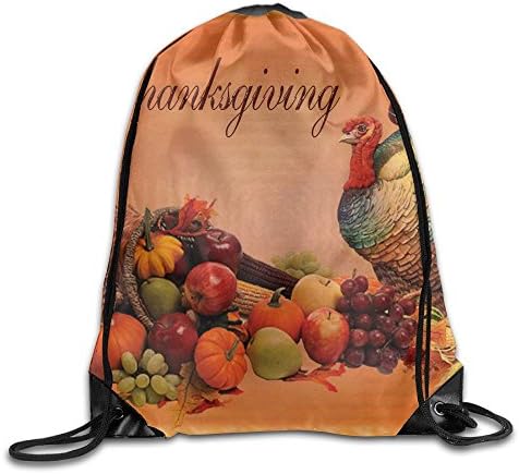 Thanksgiving Day Drawstring Gym Sport Bag, Large Lightweight Gym Sackpack Backpack For Men And Women