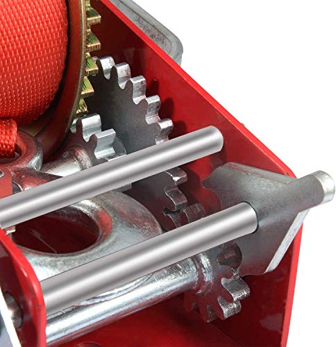 ORANDESIGNE 3500lbs Gear Hand Crank Straps Winch Hand Crank Manual Boat ATV RV Trailer Heavy Duty - Image 3