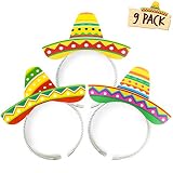 Joyousa Sombrero Party Hats - 9 Pack of Headbands &ndash; Fiesta Party Supplies & Cinco de Mayo Mexican Theme Decor Taco Party Favors Decorations for Men & Women
