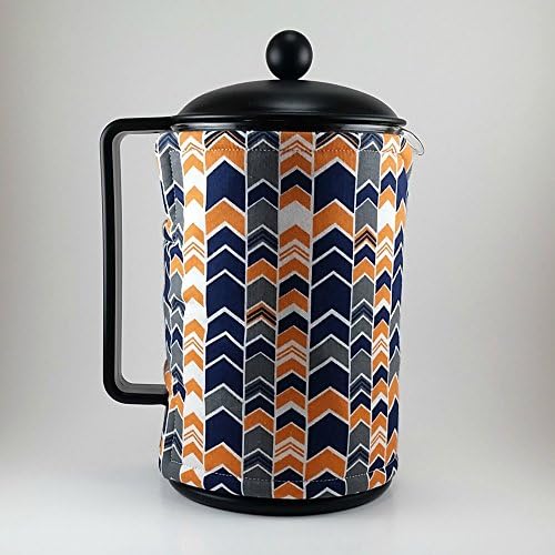 Blue Orange Chevron, French Press Cozy 12 cup