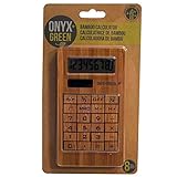 Onyx and Green Solar Powered 8 Digit Calculator made from Bamboo (4404)